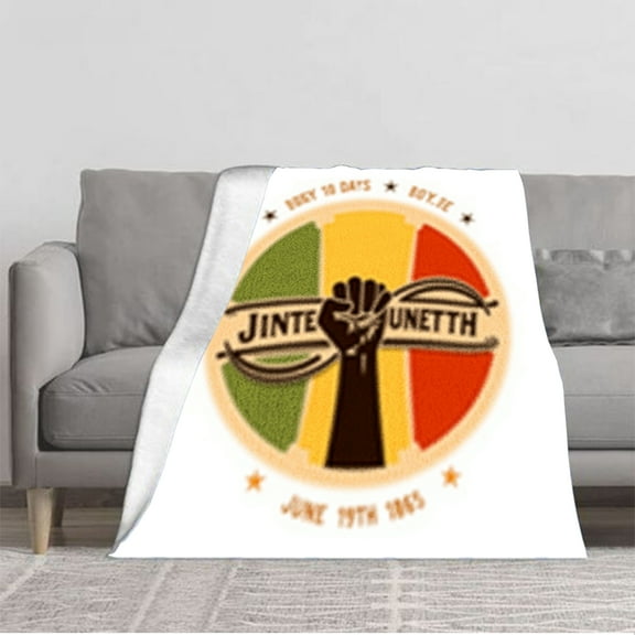 Durable Soft Flannel Blanket with Circular Fist Design Cozy for Sofa & Travel Celebrating Civil Rights Heritage