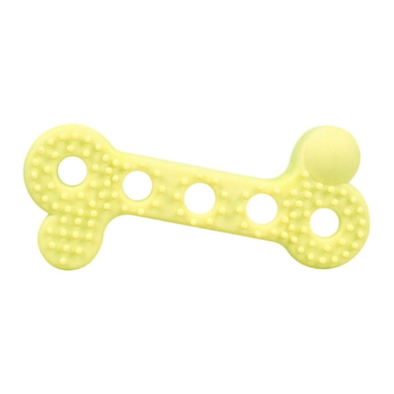 Durable Soft Rubber Dog Bone Chew Toy for Puppies and Small Dogs, Gentle on Teeth and Gums, Pink Color, Interactive Pet Toy for Teething and Dental Health, Easy to Clean and Safe Material