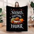 thumbnail image 1 of Durable Soft & Warm Flannel Blanket - Cozy Autumn Pattern Design for Sofa Travel Bed & Chair - Perfect for Fall Decor, 1 of 7