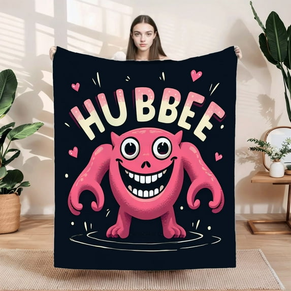 Durable Soft & Warm Flannel Blanket - Cozy Cartoon Monster Design Perfect for Sofa Travel Bed & Chair - Cheerful & Whimsical
