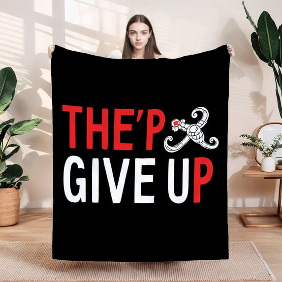 Durable Soft & Warm Flannel Blanket - Cozy Design for Sofa Travel Bed & Chair - Stylish Black Background with Bold Red & White Text