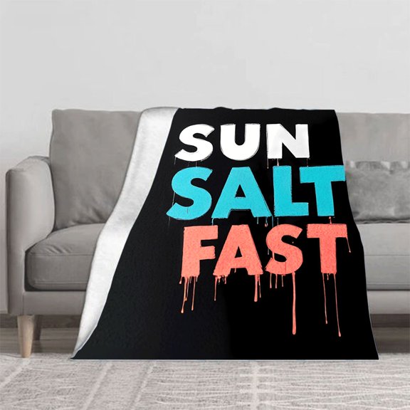 Durable Soft & Warm Flannel Blanket - Cozy Design for Sofa Travel Bed & Chair - Stylish Dripping Text Pattern in Bold Colors