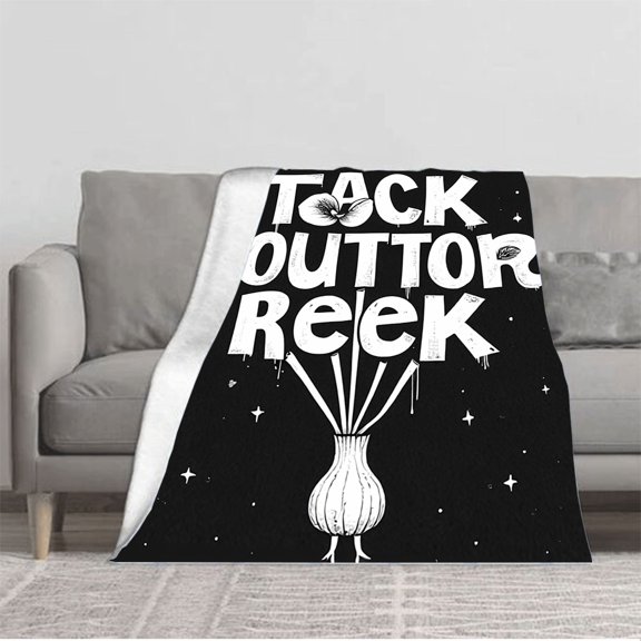 Durable Soft & Warm Flannel Blanket - Cozy Design for Sofa Travel Bed & Chair - Stylish Starry Sky Pattern with Dripping Text