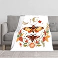 thumbnail image 1 of Durable Soft & Warm Flannel Blanket - Cozy Design with Celestial Moths Autumn Leaves & Night Sky - Perfect for Sofa Travel & Bed, 1 of 5
