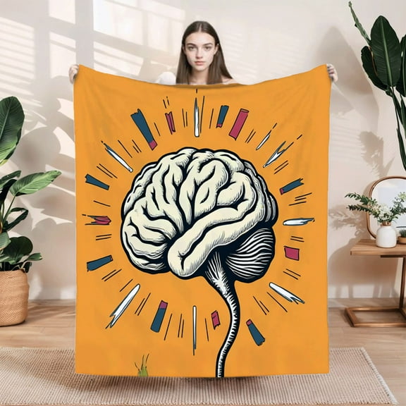 Durable Soft & Warm Flannel Blanket - Cozy Design with Colorful Bars Perfect for Sofa Travel Bed & Chair