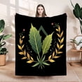 thumbnail image 1 of Durable Soft & Warm Flannel Blanket - Cozy Design with Intricate Leaf Patterns Perfect for Sofa Travel Bed & Chair, 1 of 7