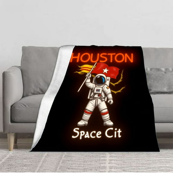 Durable Soft & Warm Flannel Blanket - Cozy Design with Stripes & Star Perfect for Sofa Travel Bed or Chair