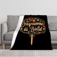 thumbnail image 1 of Durable Soft & Warm Flannel Blanket - Cozy Floral Design Perfect for Sofa Travel Bed & Chair - Vibrant Colors on Black Background, 1 of 5