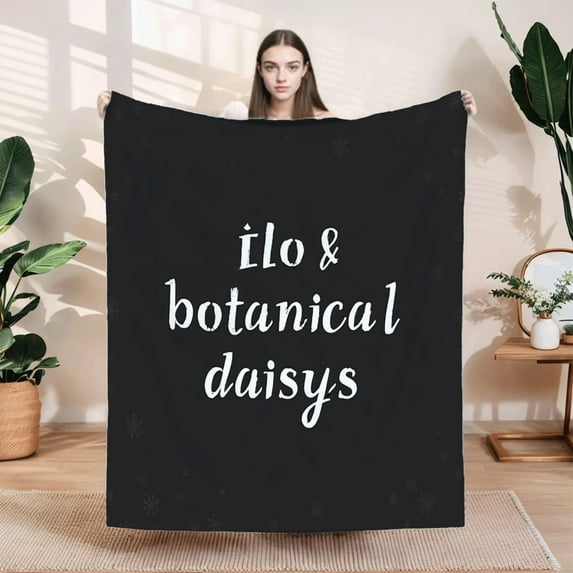 Durable Soft & Warm Flannel Blanket - Cozy Floral Design with Botanical Daisies Perfect for Sofa Travel Bed & Chair