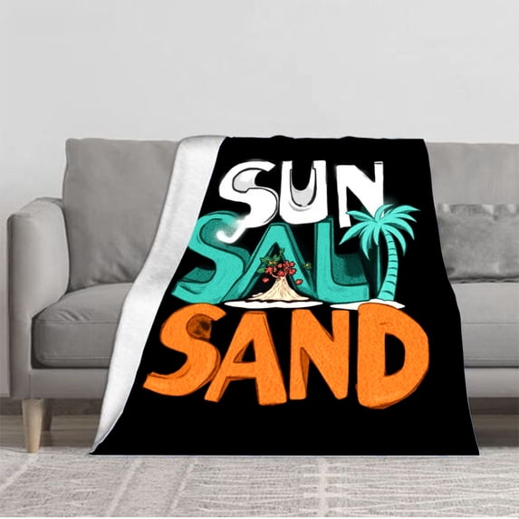 Durable Soft & Warm Flannel Blanket - Cozy Floral Design with Palm Tree Perfect for Sofa Travel Bed & Chair - Vibrant Colors