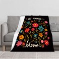 thumbnail image 1 of Durable Soft & Warm Flannel Blanket - Cozy Floral Design with Vibrant Colors for Sofa Travel Bed & Chair - Perfect for Positivity, 1 of 5