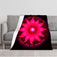 thumbnail image 1 of Durable Soft & Warm Flannel Blanket - Cozy Floral Design with Vibrant Pink Flower Pattern Perfect for Sofa Travel Bed & Chair, 1 of 5