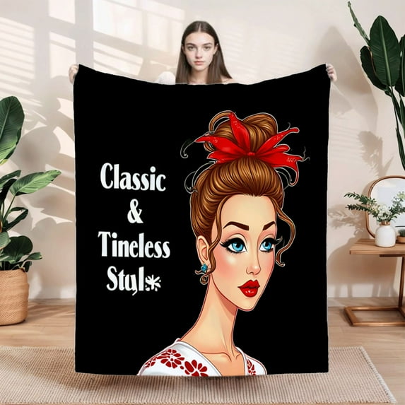 Durable Soft & Warm Flannel Blanket - Cozy Floral Pattern Blanket for Sofa Travel Bed & Chair - Perfect for Classic & Timeless Style