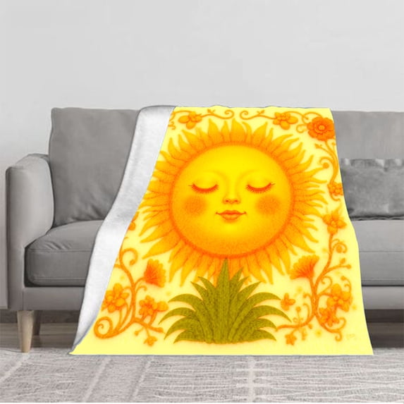 Durable Soft & Warm Flannel Blanket - Cozy Floral Pattern Design for Sofa Travel Bed & Chair - Perfect for Comfort & Serenity