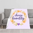 thumbnail image 1 of Durable Soft & Warm Flannel Blanket - Cozy Floral Wreath Design with Vibrant Colors for Sofa Travel Bed and Chair, 1 of 5