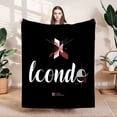 thumbnail image 1 of Durable Soft & Warm Flannel Blanket - Cozy Geometric Design in Red Black & White for Sofa Travel Bed & Chair, 1 of 7