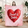 thumbnail image 1 of Durable Soft & Warm Flannel Blanket - Cozy Heart & Floral Design for Sofa Travel Bed Chair - Perfect Romantic Gift, 1 of 7