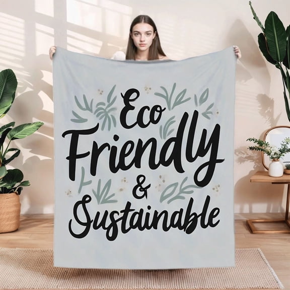 Durable Soft & Warm Flannel Blanket - Cozy Leaf Pattern Design for Sofa Travel Bed & Chair - Perfect for Eco - Friendly Living