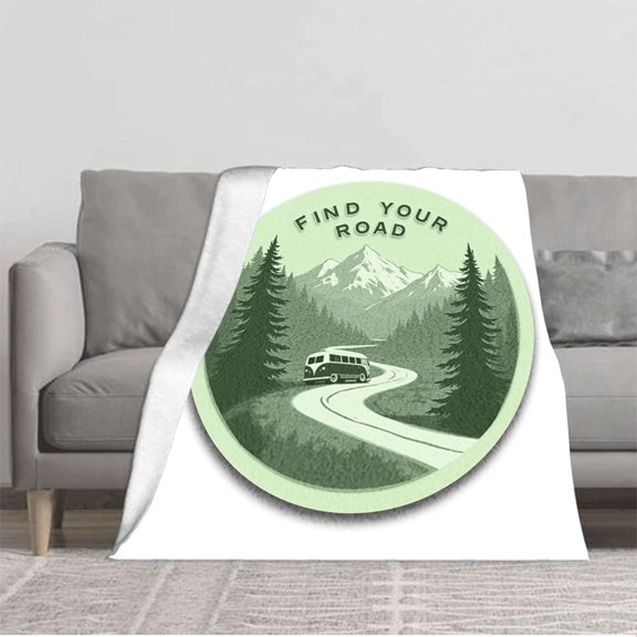 Durable Soft & Warm Flannel Blanket - Cozy Pine Tree Pattern for Sofa Travel Bed & Chair - Perfect for Adventure Lovers