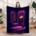 thumbnail image 1 of Durable Soft & Warm Flannel Blanket - Cozy Purple Patterned Throw for Sofa Travel Bed & Chair - Perfect for Stylish Comfort, 1 of 7