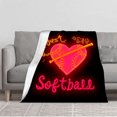 thumbnail image 1 of Durable Soft & Warm Flannel Blanket - Cozy Sofa & Travel Blanket with Playful Softball Design Perfect for Bed & Chair, 1 of 5