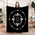 thumbnail image 1 of Durable Soft & Warm Flannel Blanket - Cozy Star Pattern Mandala Design for Sofa Travel Bed & Chair - Perfect for Comfort, 1 of 7
