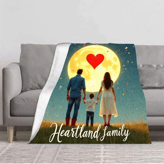 Durable Soft & Warm Flannel Blanket - Cozy Starry Night Design Perfect for Sofa Travel Bed & Chair - Heartland Family Vibes