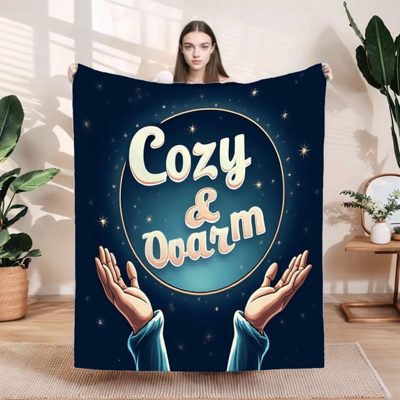 Durable Soft & Warm Flannel Blanket - Cozy Starry Night Design for Sofa Travel Bed & Chair - Perfect for Comfort & Relaxation
