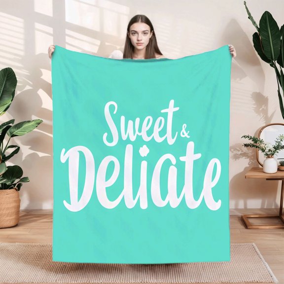 Durable Soft & Warm Flannel Blanket - Cozy Turquoise Textured Design for Sofa Travel Bed & Chair - Sweet & Delicate Comfort