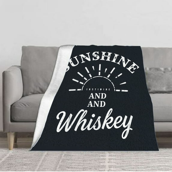 Durable Soft & Warm Flannel Blanket - Vintage Rustic Design with Pattern Cozy for Sofa Travel Bed & Chair