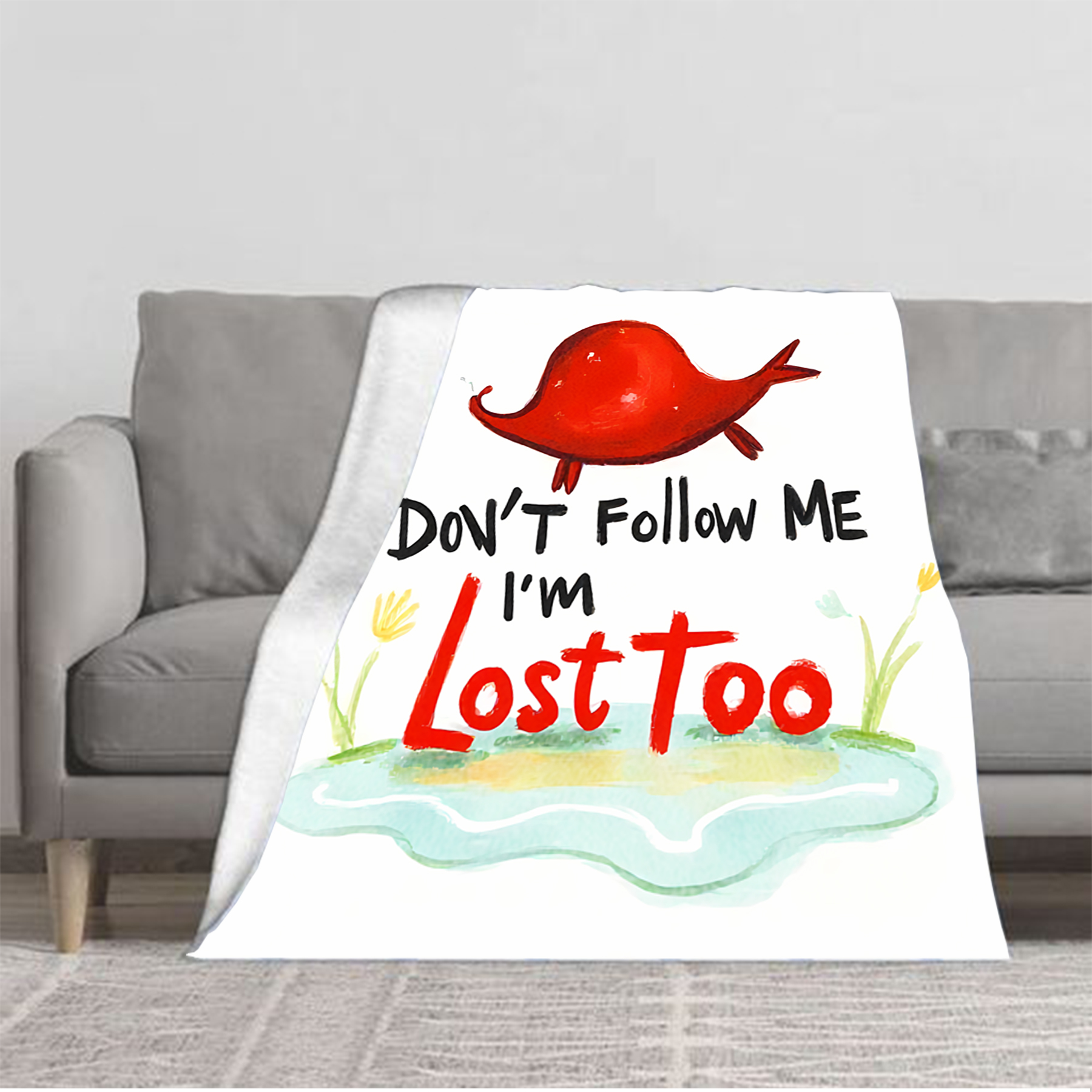 Durable Soft and Warm Flannel Blanket - Cozy Fish Design with Whimsical ...