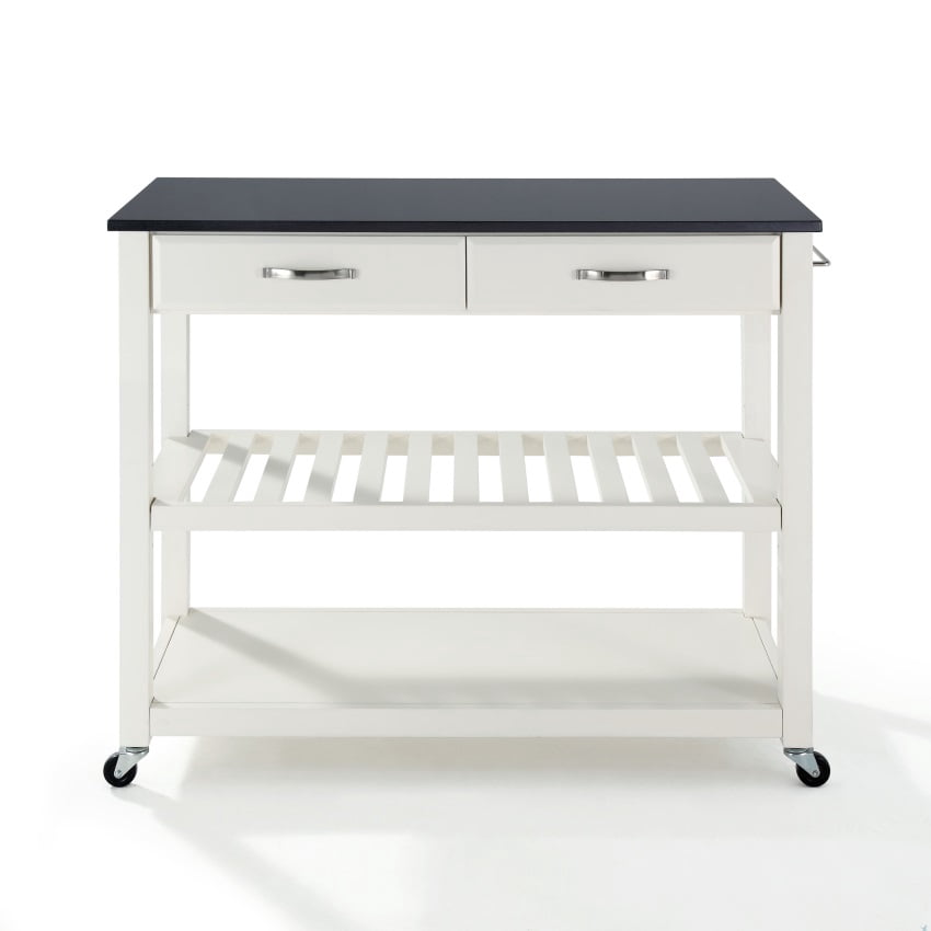 Ffe Carts Durable Solid Hardwood Mobile Kitchen Cart with Raised Panel Drawer ...