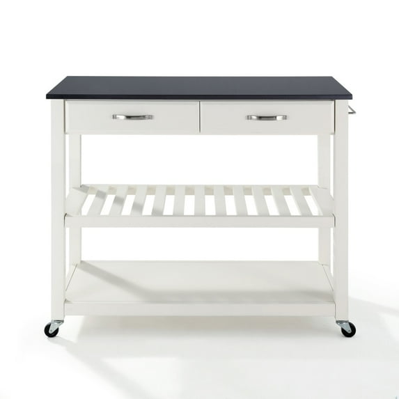 Durable Solid Hardwood Mobile Kitchen Cart with Raised Panel Drawer Fronts and Adjustable Shelf - Stylish, Functional, and High-Quality