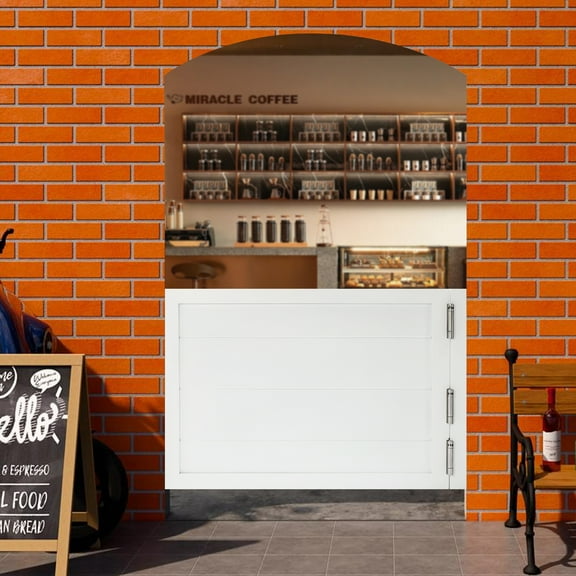 Durable Solid Wood Swinging Door with 3 Spring Hinges 180 Dual-Swing Privacy Partition Door for Home, Office, Cafe, and Commercial Spaces White, 90x60cm