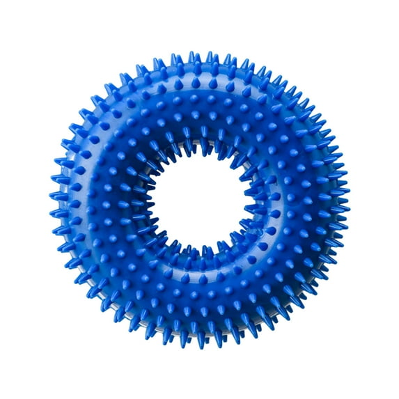 Durable Spiky Ring Squeaky Chew Toy for Interactive Puppy Training and Teeth Cleaning Outdoor Play with Small Medium Large Dogs