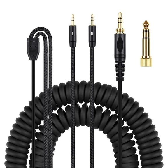 Premium Coiled Headphone Cable with 3.5mm Connectors for for AH-D7100 7200 D600 D9200 5200 Headphones