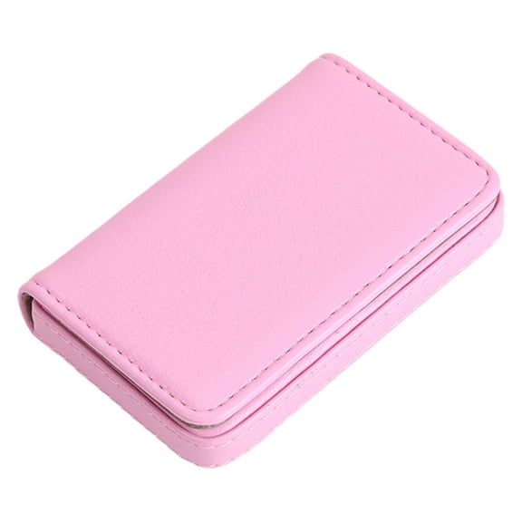 Durable Square PU Leather Business Card Holder, Credit Card Wallet Case with Protective Slots, Portable Organizer for ID, Membership Cards and Photos, Perfect for Business and Personal Use