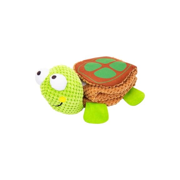 Durable Squeak Turtle Pet Toy for Dogs & Cats - Hideaway Feeding Puzzle with Plush & Rope Design, Interactive Chew & Mental Stimulation for Teeth Cleaning