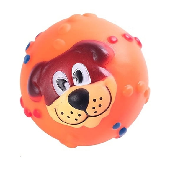 Durable Squeaky Dog Toy Ball with Cute Animal Face, Interactive Chew Toy for Small and Medium Dogs, Pet Play Ball for Training, Exercise, and Fun Indoor or Outdoor Activities