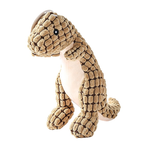 Durable Squeaky Plush Dog Chew Toy for Aggressive Chewers, Interactive Soft Dog Toy for Anxiety Relief, Indoor Pet Toy for Small Medium & Large Breeds(Brown)