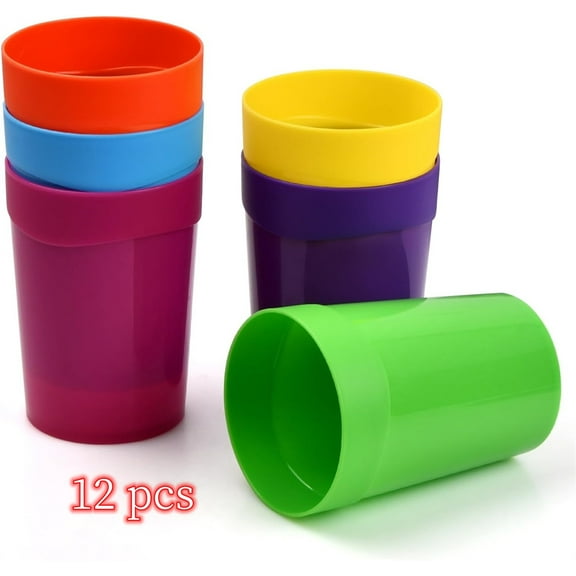 Durable Stacking Game Cup,13.53 Oz Plastic Drinking Cups for Travel,Camping and Picnic,Topboutique Reusable Competitive Stacking Cups,Great Gift Idea for Preschool Learning Activities,12 Pcs