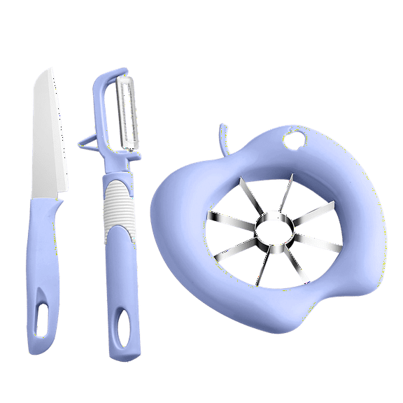 Durable Stainless Steel 3 Pieces Apple Cutter Set - Apple Cutter 8 Slices, Fruit Knife, Potato Apple Peeler Best Use For Fruits and Vegetables