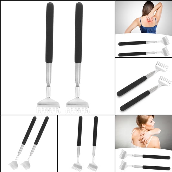 Durable Stainless Steel Back Scratch Tool, Telescoping Design for Head, Back, Legs, 2 Pack