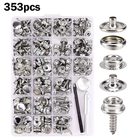 Durable Stainless Steel Canvas Button Snap Set 354pcs for DIY Projects