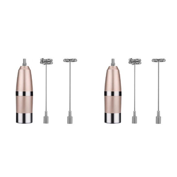 Durable Stainless Steel Drink Mixer With Double Spring Spiral Whisk Milk Frother 2PCS