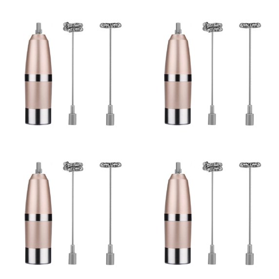 Durable Stainless Steel Drink Mixer With Double Spring Spiral Whisk Milk Frother 4PCS