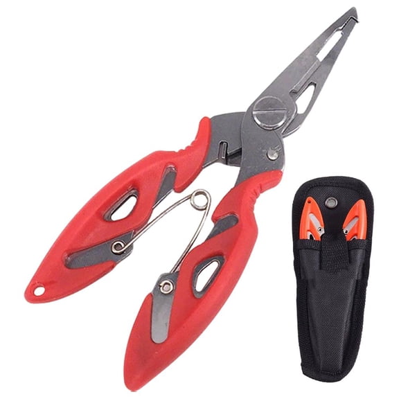 Durable Stainless Steel Fishing Pliers with Comfort Grip Handle - Spring-Loaded, Corrosion-Resistant, Multi-Functional for Cutting Line, Hook Removal & More