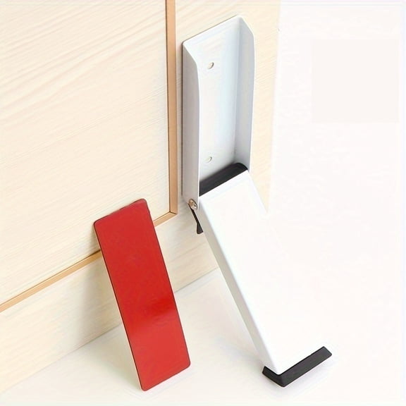 Durable Stainless Steel Folding Door Wedge Holder - Rubber Anti-Wear Foot-Operated Door Stop for Collision Protection