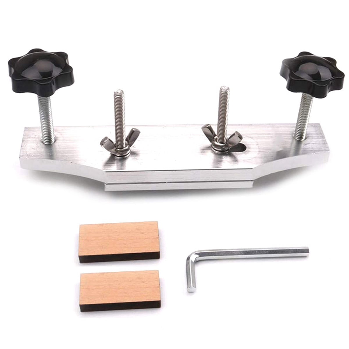 Durable Stainless Steel Guitar Bridge Clamp Assembly Luthier Supply Tool L Wrench With 2 Threaded Outboard Holes