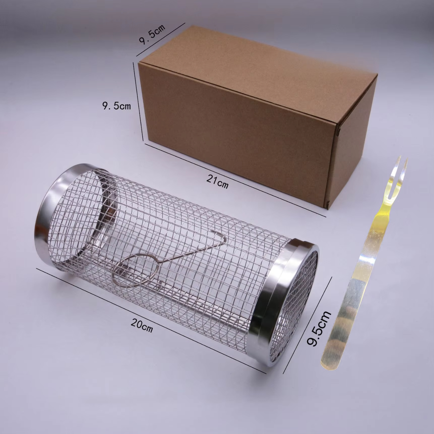 Durable Stainless Steel Round BBQ Campfire Grill Basket for Camping and